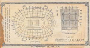 1933 LA Coliseum Map Art
