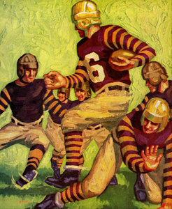 1933 Vintage Football Action Art