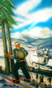 1933 skiing art