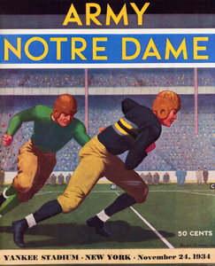 1934 Army vs. Notre Dame Football Program Cover Art