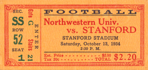 1934 Northwestern vs. Stanford | Row 1