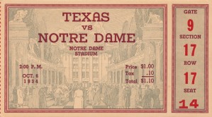 1934  Texas vs. Notre Dame
