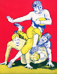 1934 Vintage Football Stiff Arm Art 