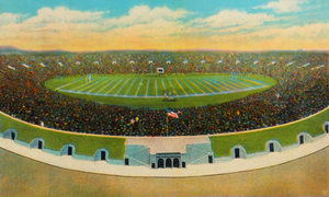 1934 Yale Bowl Stadium Football Art