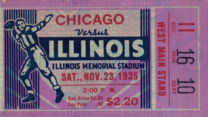 1935 University of Chicago vs. Illinois Football Ticket Stub Print