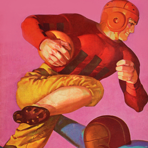 1935 Football Running Back Vintage Sports Art