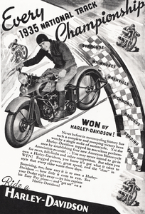 1935 Vintage Harley Davidson Ad Poster