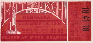 1935 Pittsburgh vs. Nebraska Football Ticket Canvas