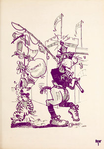 1935 Kansas State Wildcat Conference Mascots Cartoon
