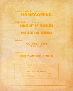 1935 Tennessee vs. Alabama Football Ad