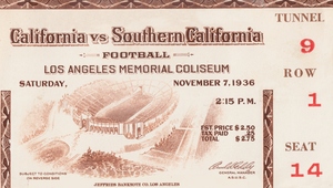 1936 Cal Bears vs. USC Trojans Football Ticket Canvas