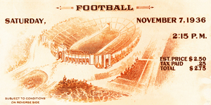 1936 Football Ticket Stub Remix Art Vintage Football Gift