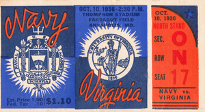 1936 Navy vs. Virginia Football Ticket Stub Print 
