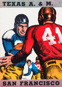 1936 Texas A&M vs. San Francisco Football Program Cover Art