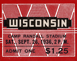 1936 Wisconsin Badgers Football Ticket Remix Art 