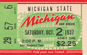 1937 Michigan State vs. Michigan Football Ticket Art
