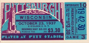 1937 Pittsburgh vs. Wisconsin Ticket Art