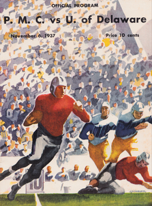 1937 Delaware Fightin Blue Hens Football Program Art | Row 1
