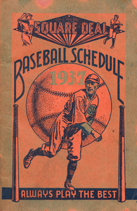 1937 Square Deal Baseball Schedule Canvas