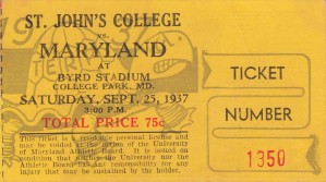 1937 Maryland vs. St. Johns Football Ticket Art