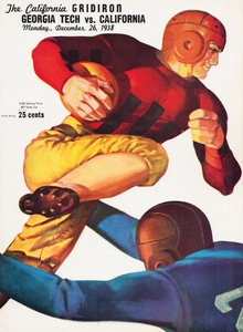 1938 Cal Bears vs. Georgia Tech Yellow Jackets Football Program Art