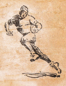 1938 Football Player Sketch Art