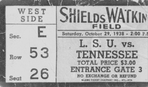 1938 Tennessee Vols Football Ticket Stub Remix Art