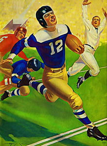 1938 Lon Keller Remix Football Art 