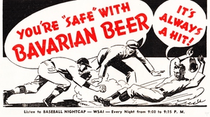 1939 Baseball Beer Ad Metal Sign