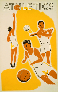 1939 Vintage Athletics Basketball Art