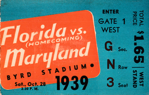 1939 Florida Gators vs. Maryland Terrapins | Row 1