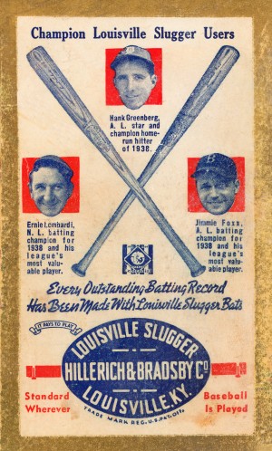 1939 Louisville Slugger Ad Poster