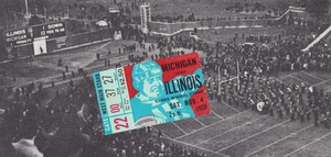 1939 Michigan vs. Illinois Football Ticket Scoreboard Art