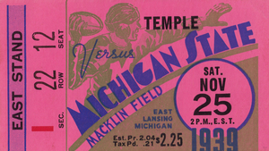 1939 Michigan State vs. Temple Football Ticket Stub Print