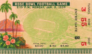 1939 Rose Bowl Ticket Stub Art