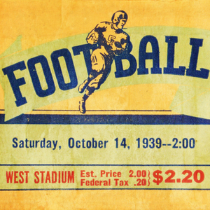 1939 Football Ticket Stub Remix Art