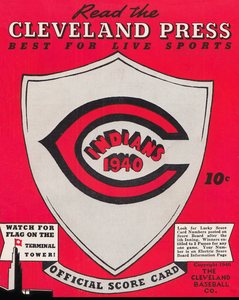 1940 Cleveland Indians Scorecard Art