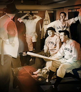 Vintage Illinois Illini Baseball Art