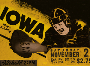 1940 Iowa Hawkeyes Football Ticket Wall Art