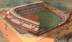 Afternoon at Wrigley Vintage Baseball Art