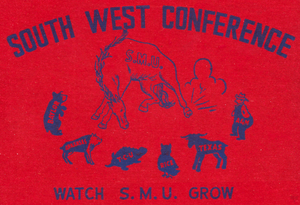 Vintage SMU Mustangs and Southwest Conference Logos Art