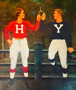 Forties Harvard Yale Football Player Art