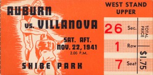 1941 Auburn vs. Villanova Football Ticket Art