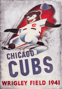 1941 Chicago Cubs Art Metal Sign