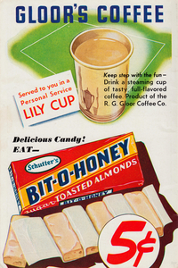 1941 Gloors Coffee and Bit O Honey Candy
