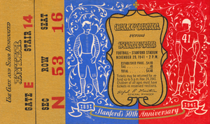 1941 Stanford vs. California Football Ticket Canvas