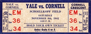 1941 Yale vs. Cornell Ticket Art