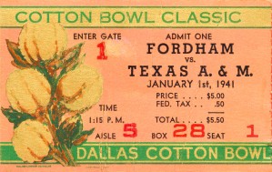 1941 Cotton Bowl Football Ticket Art