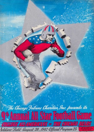 1942 College All-Stars vs. Chicago Bears Football Program Art