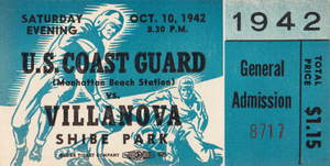 1942 Coast Guard Manhattan Beach Station vs. Villanova Football Ticket Print